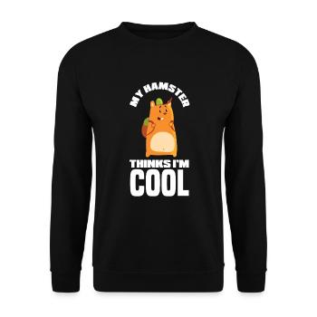 Mon hamster pense que je suis cool - Sweat-shirt Unisexe - noir - Devant - Alina (178cm) & Michal (187cm)