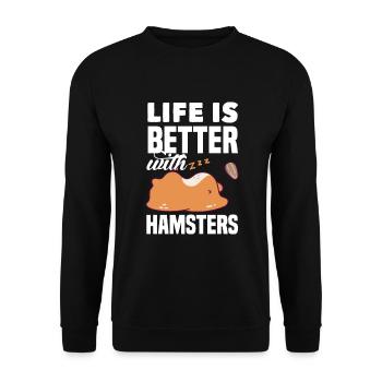 Drôle de cadeau de hamster - Sweat-shirt Unisexe - noir - Devant - Alina (178cm) & Michal (187cm)