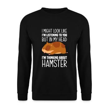 Drôle de cadeau de hamster - Sweat-shirt Unisexe - noir - Devant - Alina (178cm) & Michal (187cm)