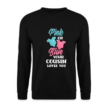 Le sexe rose ou bleu révèle baby party cousin - Sweat-shirt Unisexe - noir - Devant - Alina (178cm) & Michal (187cm)