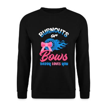 Le genre rose ou bleu révèle baby party papa - Sweat-shirt Unisexe - noir - Devant - Alina (178cm) & Michal (187cm)
