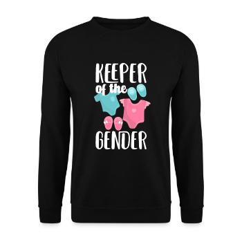 Keeper Of The Gender Gender Reveal Party - Unisex Pullover - Schwarz - Vorne - Alina (178cm) & Michal (187cm)