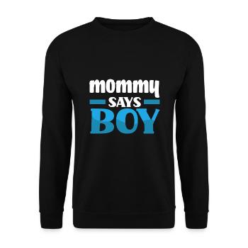 Team Boy Team Young Mama Gender Reveal Party - Unisex Sweatshirt - black - Front - Alina (178cm) & Michal (187cm)