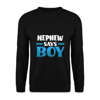Team Boy Team Young Nephew Gender Reveal Party - Unisex Sweatshirt - black - Front - Alina (178cm) & Michal (187cm)