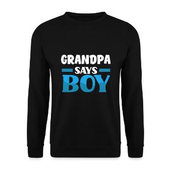 Team Boy Team Young Grandpa Gender Reveal Party - Unisex Sweatshirt - black - Front - Alina (178cm) & Michal (187cm)