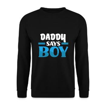 Team Boy Team Young Papa Gender Reveal Party - Sweat-shirt Unisexe - noir - Devant - Alina (178cm) & Michal (187cm)