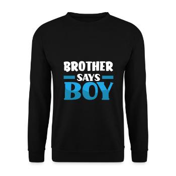 Team Boy Team Young Brother Gender Reveal Party - Unisex Sweatshirt - black - Front - Alina (178cm) & Michal (187cm)