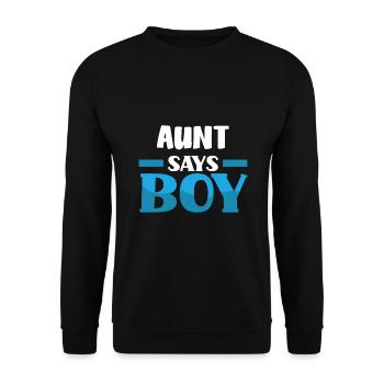 Team Boy Team Young Aunt Gender Reveal Party - Unisex Sweatshirt - black - Front - Alina (178cm) & Michal (187cm)