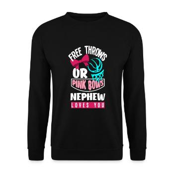 Le genre rose ou bleu révèle le neveu de Baby Party - Sweat-shirt Unisexe - noir - Devant - Alina (178cm) & Michal (187cm)