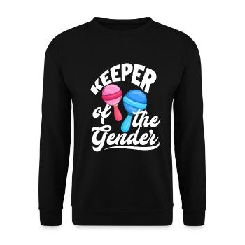 Keeper Of The Gender Gender Reveal Party - Unisex Pullover - Schwarz - Vorne - Alina (178cm) & Michal (187cm)