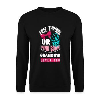 Le genre rose ou bleu révèle baby party grand-mère - Sweat-shirt Unisexe - noir - Devant - Alina (178cm) & Michal (187cm)