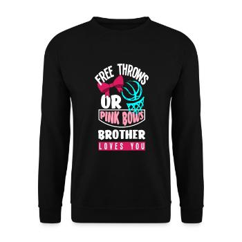 Le genre rose ou bleu révèle baby party brother - Sweat-shirt Unisexe - noir - Devant - Alina (178cm) & Michal (187cm)