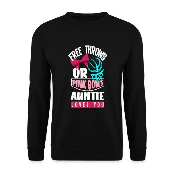 Le sexe rose ou bleu révèle la tante de la fête de bébé - Sweat-shirt Unisexe - noir - Devant - Alina (178cm) & Michal (187cm)