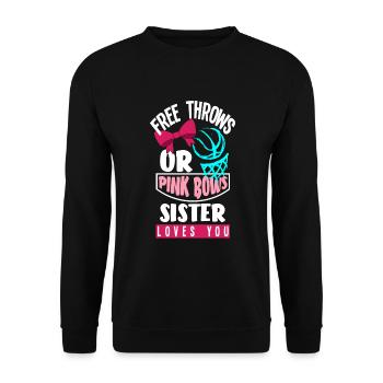 Le genre rose ou bleu révèle baby party sister - Sweat-shirt Unisexe - noir - Devant - Alina (178cm) & Michal (187cm)