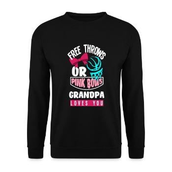 Pink Or Blue Gender Reveal Baby Party Grandpa - Unisex Sweatshirt - black - Front - Alina (178cm) & Michal (187cm)