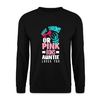 Le sexe rose ou bleu révèle la tante de la fête de bébé - Sweat-shirt Unisexe - noir - Devant - Alina (178cm) & Michal (187cm)