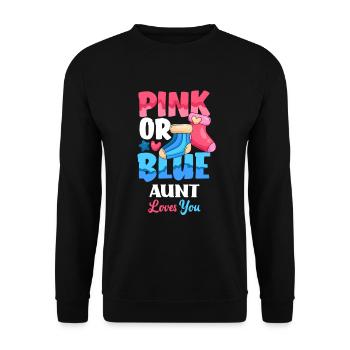 Le sexe rose ou bleu révèle la tante de la fête de bébé - Sweat-shirt Unisexe - noir - Devant - Alina (178cm) & Michal (187cm)