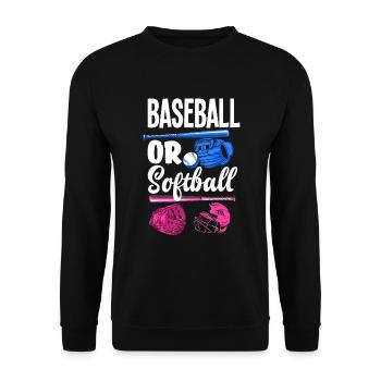 Le genre rose ou bleu révèle la fête de bébé - Sweat-shirt Unisexe - noir - Devant - Alina (178cm) & Michal (187cm)