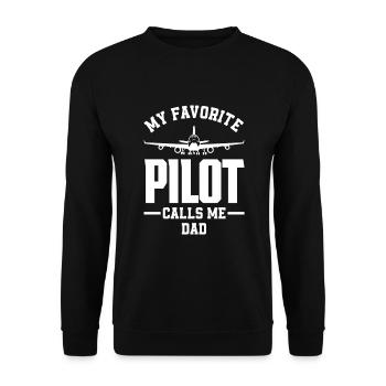 Flugzeug Luftfahrt Pilot Lustiges Piloten Geschenk - Unisex Pullover - Schwarz - Vorne - Alina (178cm) & Michal (187cm)