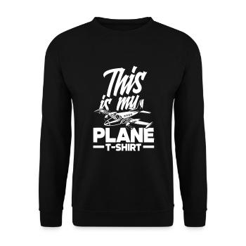 Flugzeug Luftfahrt Pilot Lustiges Piloten Geschenk - Unisex Pullover - Schwarz - Vorne - Alina (178cm) & Michal (187cm)