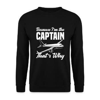 Flugzeug Luftfahrt Pilot Lustiges Piloten Geschenk - Unisex Pullover - Schwarz - Vorne - Alina (178cm) & Michal (187cm)