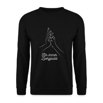 Für immer zwergpudel hund pfote geschenk idee - Unisex Pullover - Schwarz - Vorne - Alina (178cm) & Michal (187cm)