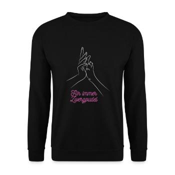 Für immer zwergpudel hund pfote geschenk idee - Unisex Pullover - Schwarz - Vorne - Alina (178cm) & Michal (187cm)