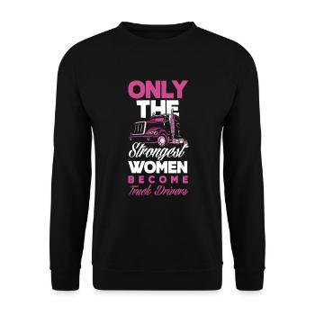 Truck Driver Trucker Truck Driver Woman - Unisex Sweatshirt - black - Front - Alina (178cm) & Michal (187cm)