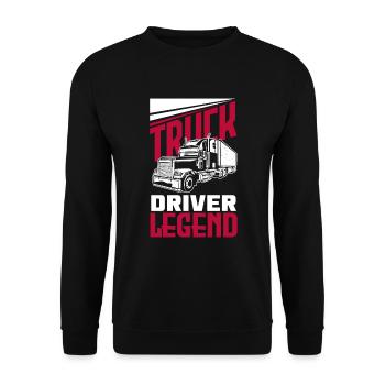 Truck Driver Trucker Truck Driver Driver - Unisex Sweatshirt - black - Front - Alina (178cm) & Michal (187cm)