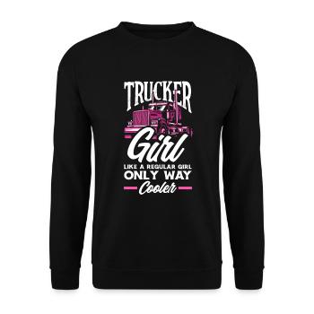 Truck Driver Trucker Truck Driver Driver - Unisex Sweatshirt - black - Front - Alina (178cm) & Michal (187cm)