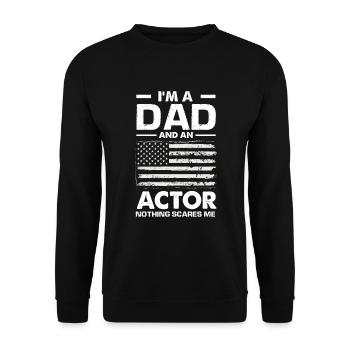 Drôle d’acteur Actrice Cadeau - Sweat-shirt Unisexe - noir - Devant - Alina (178cm) & Michal (187cm)