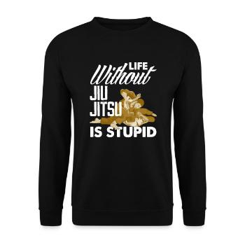 Jiu Jitsu Jiu Jitsu Jiu Jitsu - Unisex Pullover - Schwarz - Vorne - Alina (178cm) & Michal (187cm)