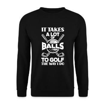 Lustiges Golfen Golf Golfer Geschenk - Unisex Pullover - Schwarz - Vorne - Alina (178cm) & Michal (187cm)