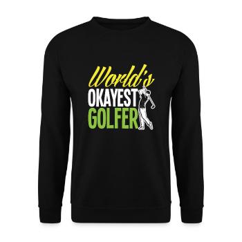 Lustiges Golfen Golf Golfer Geschenk - Unisex Pullover - Schwarz - Vorne - Alina (178cm) & Michal (187cm)