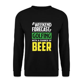 Lustiges Golfen Golf Golfer Geschenk - Unisex Pullover - Schwarz - Vorne - Alina (178cm) & Michal (187cm)