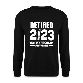 Lustiges Golfen Golf Golfer Geschenk Rente 2023 - Unisex Pullover - Schwarz - Vorne - Alina (178cm) & Michal (187cm)