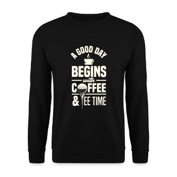 Lustiges Golfen Golf Golfer Geschenk - Unisex Pullover - Schwarz - Vorne - Alina (178cm) & Michal (187cm)