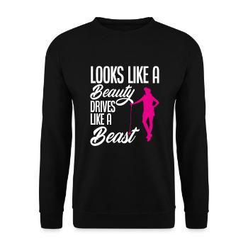 Lustiges Golfen Golf Golfer Geschenk - Unisex Pullover - Schwarz - Vorne - Alina (178cm) & Michal (187cm)