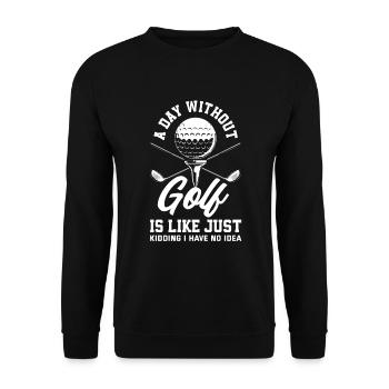 Lustiges Golfen Golf Golfer Geschenk - Unisex Pullover - Schwarz - Vorne - Alina (178cm) & Michal (187cm)