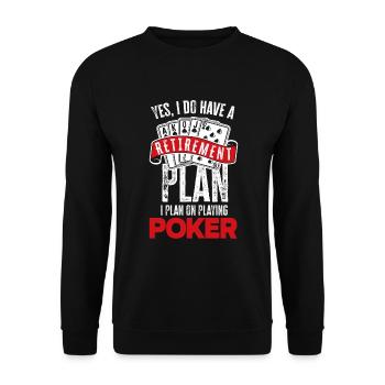 Poker Players Poker Players Poker Gift Pension - Unisex Sweatshirt - black - Front - Alina (178cm) & Michal (187cm)