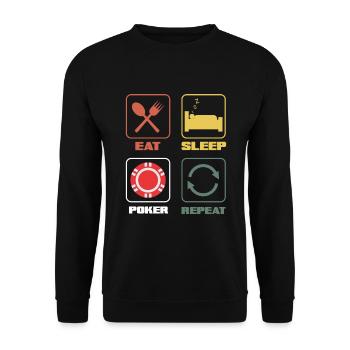 Poker Player Poker Player Poker Gift - Unisex Sweatshirt - black - Front - Alina (178cm) & Michal (187cm)