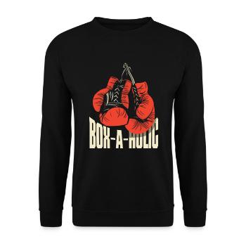 Lustiges Boxen Boxer Geschenk - Unisex Pullover - Schwarz - Vorne - Alina (178cm) & Michal (187cm)