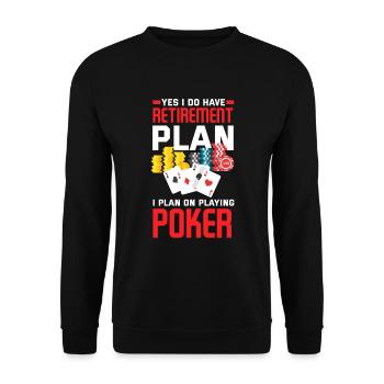 Poker Player Poker Player Poker Gift Pension - Unisex Sweatshirt - black - Front - Alina (178cm) & Michal (187cm)