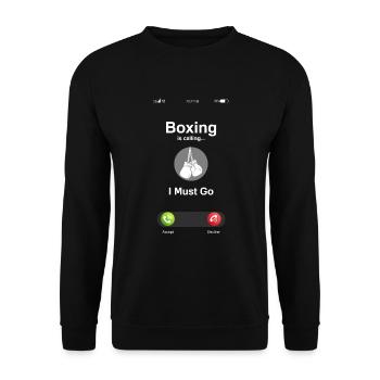 Lustiges Boxen Boxer Geschenk - Unisex Pullover - Schwarz - Vorne - Alina (178cm) & Michal (187cm)