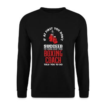 Funny Boxing Boxer Trainer Gift - Unisex Sweatshirt - black - Front - Alina (178cm) & Michal (187cm)
