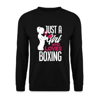 Lustiges Boxen Boxer Geschenk - Unisex Pullover - Schwarz - Vorne - Alina (178cm) & Michal (187cm)