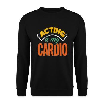 Lustiges Schauspieler Schauspielerin Geschenk - Unisex Pullover - Schwarz - Vorne - Alina (178cm) & Michal (187cm)