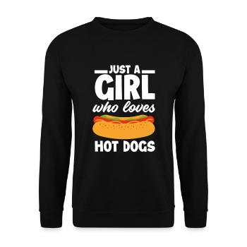 Hot Dog Hot Dogs Liebhaber Geschenk - Unisex Pullover - Schwarz - Vorne - Alina (178cm) & Michal (187cm)