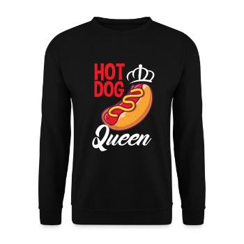 Hot Dog Hot Dogs Liebhaber Geschenk - Unisex Pullover - Schwarz - Vorne - Alina (178cm) & Michal (187cm)