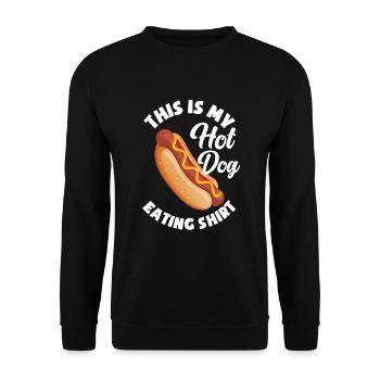 Hot Dog Hot Dogs Liebhaber Geschenk - Unisex Pullover - Schwarz - Vorne - Alina (178cm) & Michal (187cm)
